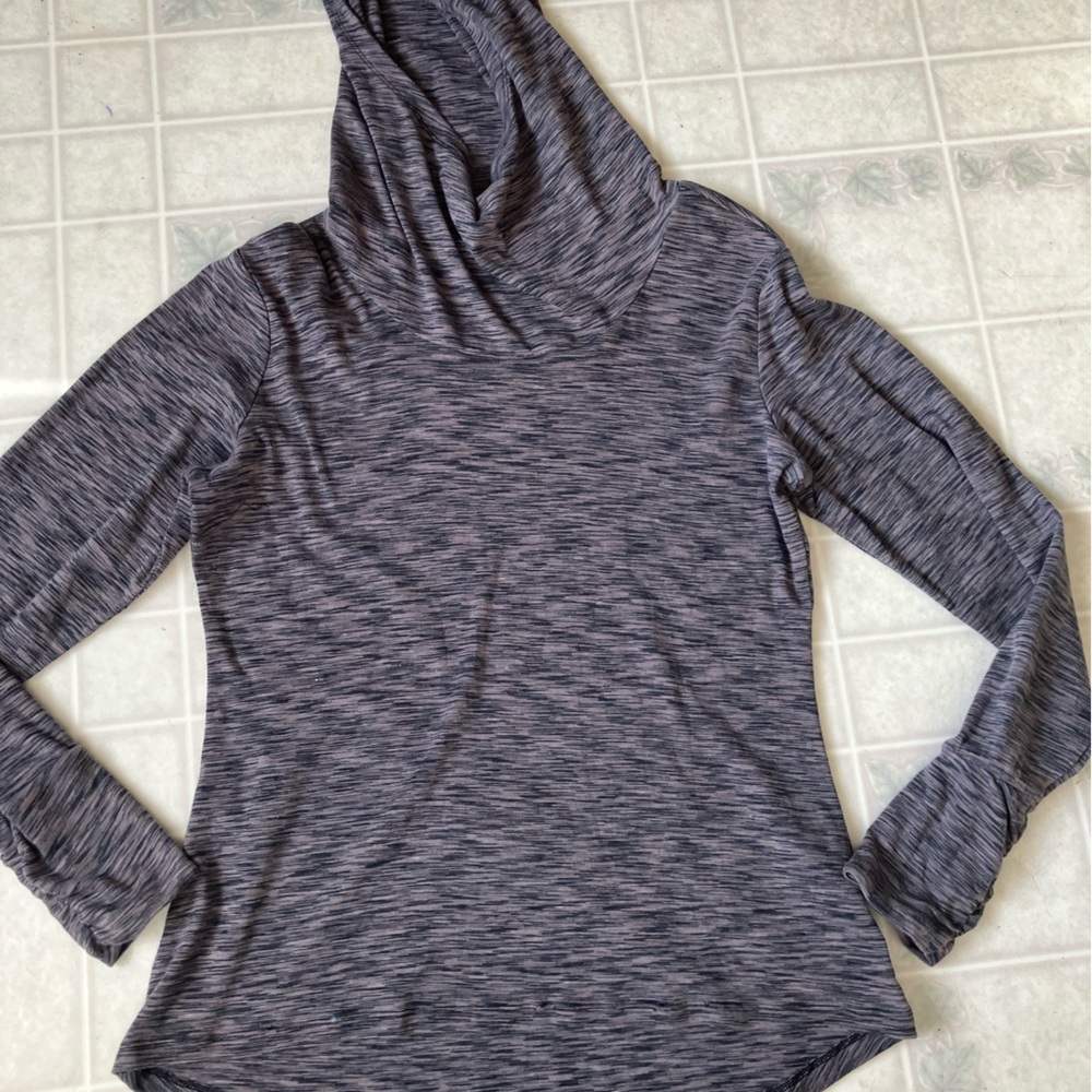 Columbia black gray Marled knit Hoodie long sleeve cowl neck